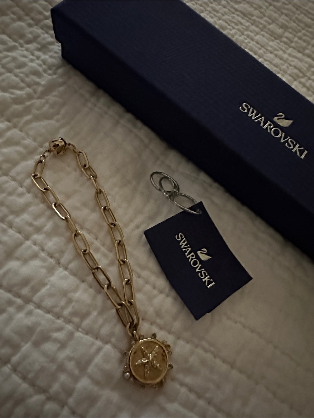Swarovski Gold Star Compass Pendant Necklace